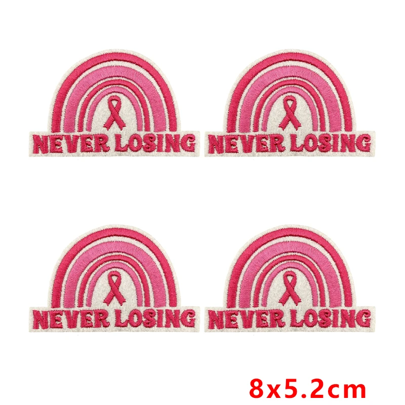 Parche bordado termoadhesivo cinta rosa Amor Esperanza para chaquetas - imagen 5