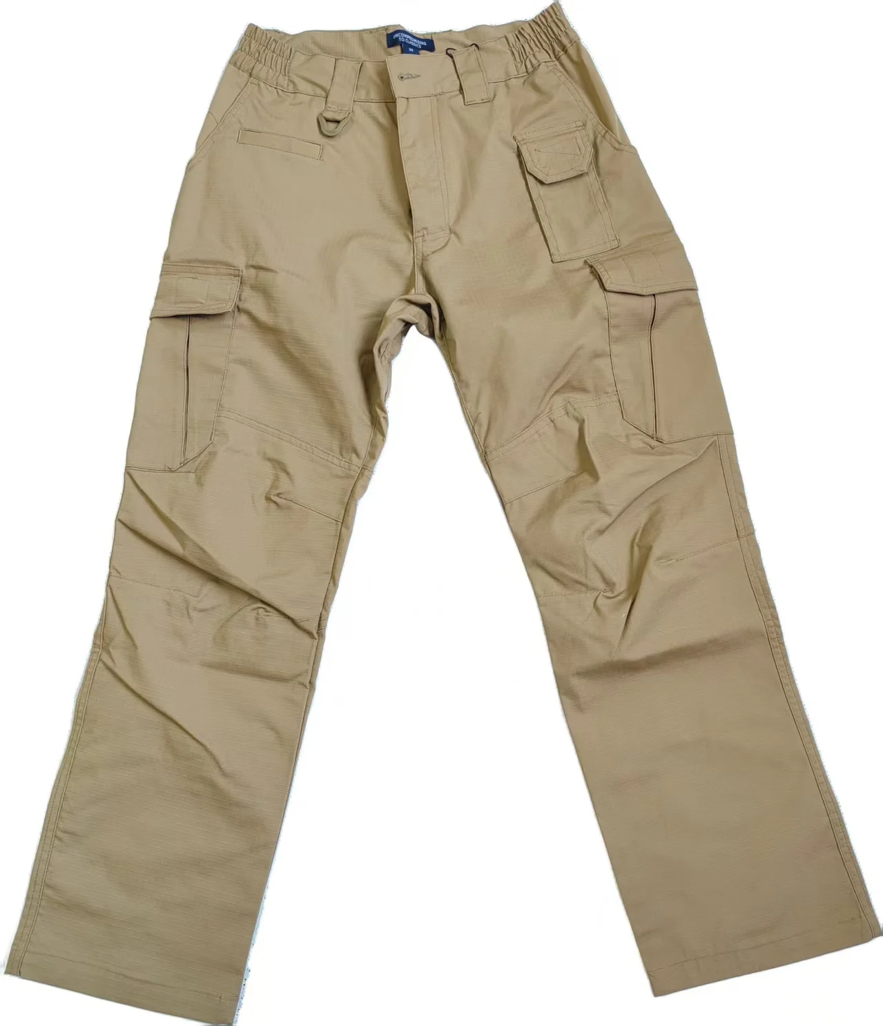 Pantalones tácticos elásticos ripstop caqui para senderismo y trabajo - imagen 2