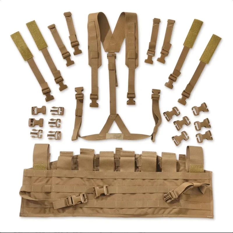 Chaleco táctico USMC TAP MOLLE marrón lobo, arnés pectoral - imagen 2