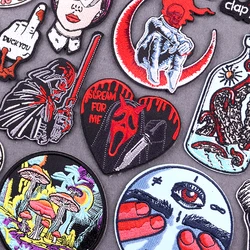 Parche bordado termoadhesivo Grim Reaper estilo Punk para planchar
