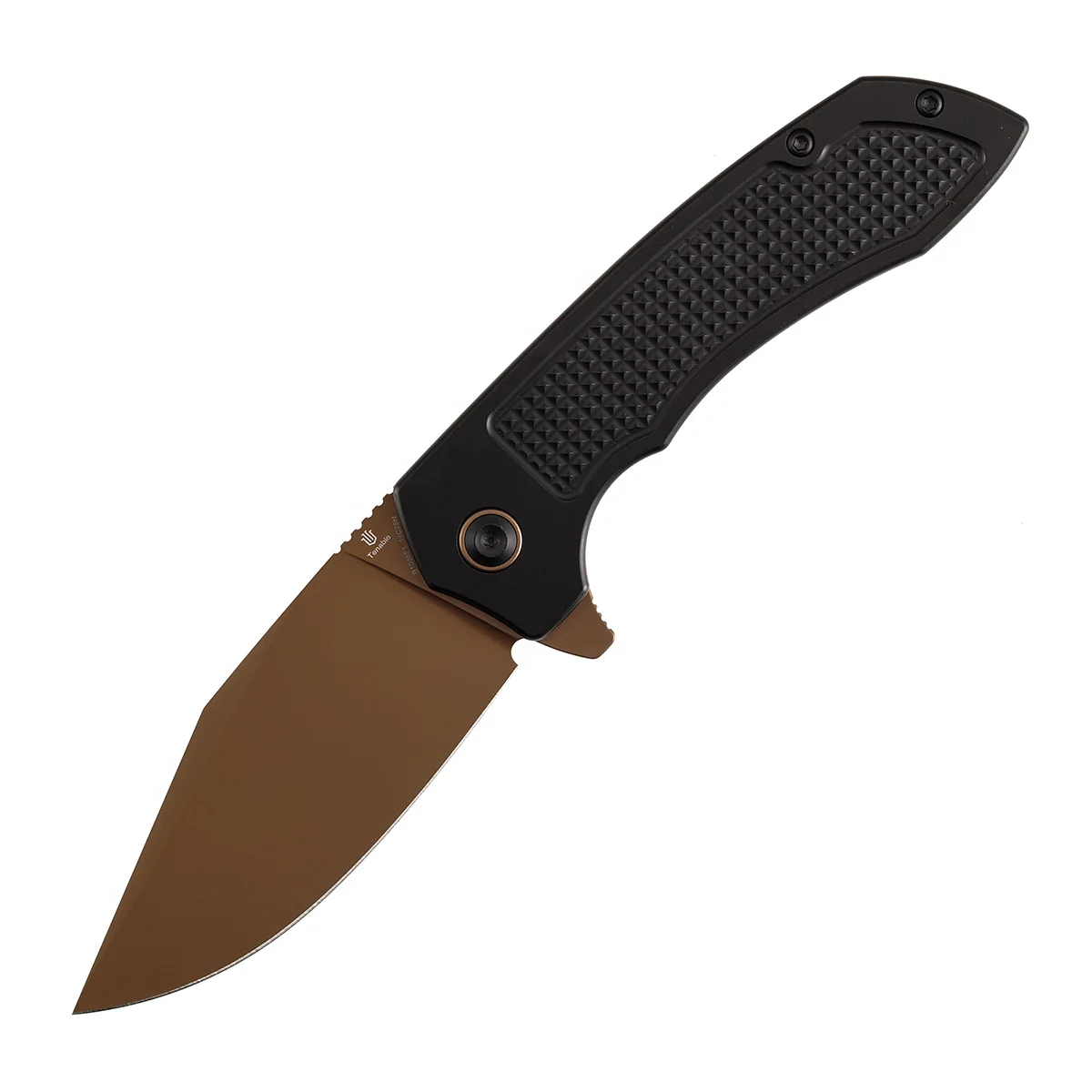 Cuchillo plegable Tenable damasco mango texturizado a cuadros