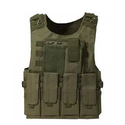 Chaleco táctico de asalto MOLLE – Camuflaje para airsoft y caza