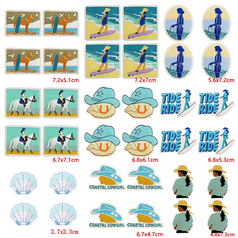 Parches bordados estilo coastal cowgirl