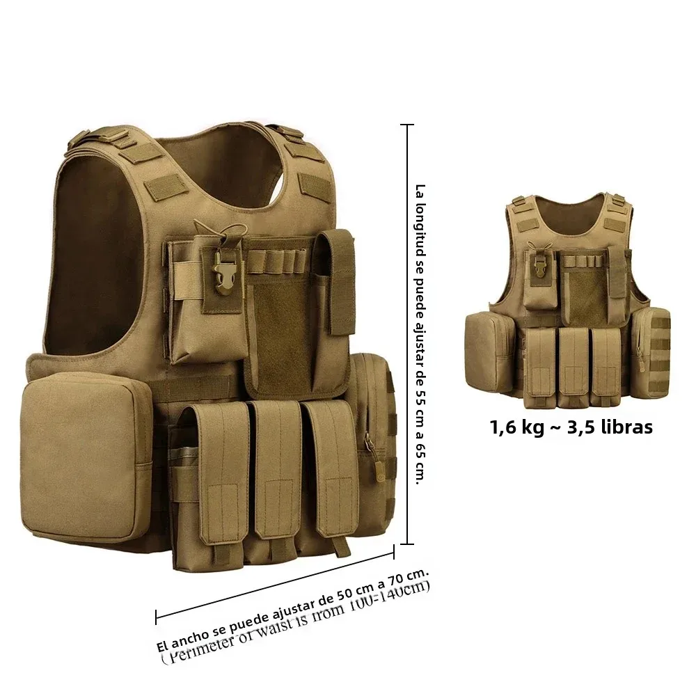 Chaleco táctico SINAIRSOFT MOLLE ajustable para airsoft y caza - imagen 4