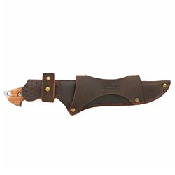 Tourbon Funda de cuchillo de cuero grueso para camping y cinturón