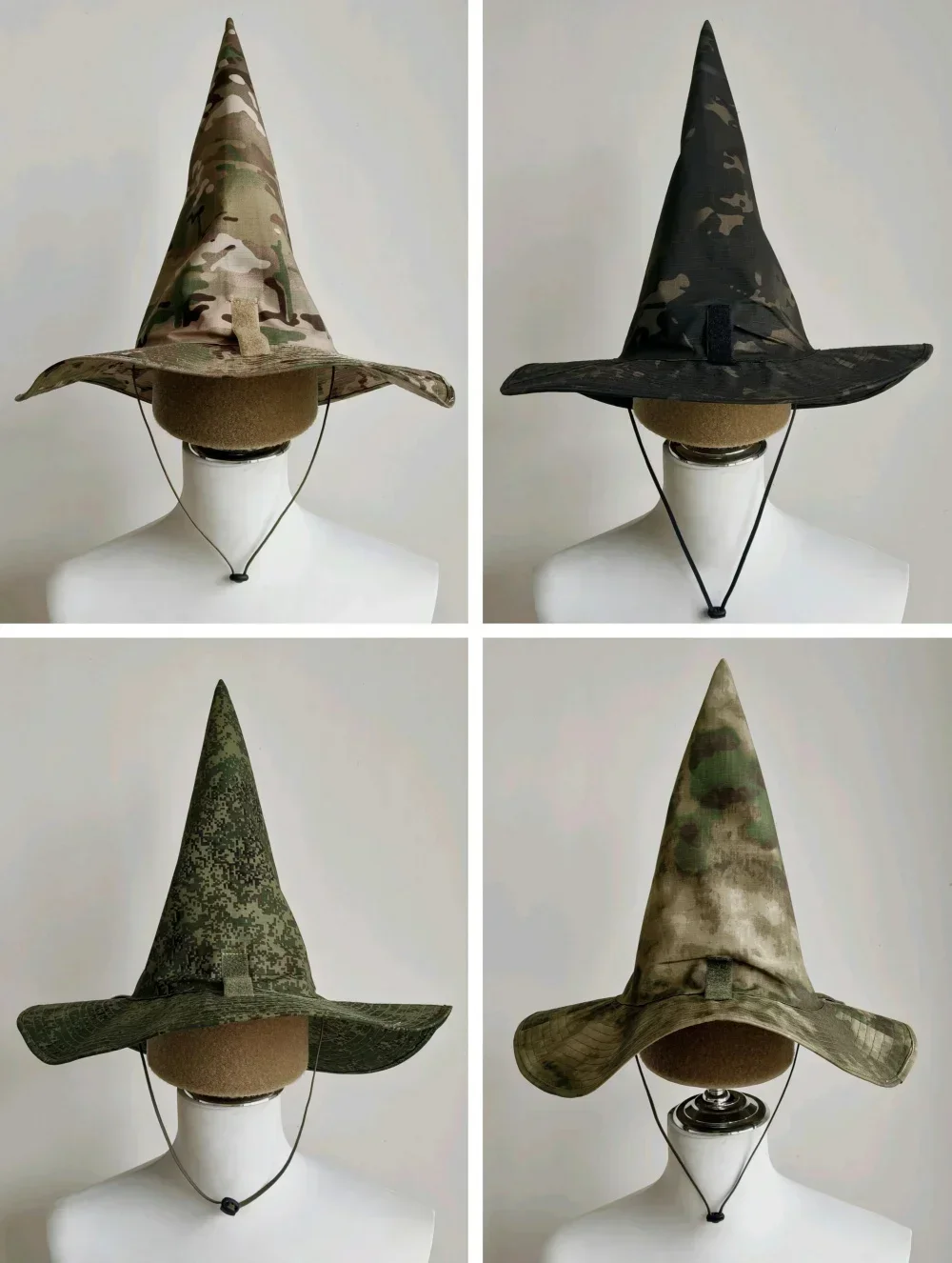 Sombrero camuflado de ala ancha con estilo táctico