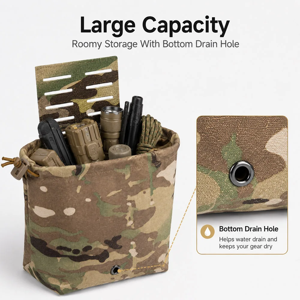 Bolsa táctica MOLLE plegable para cargadores con cordón - imagen 2