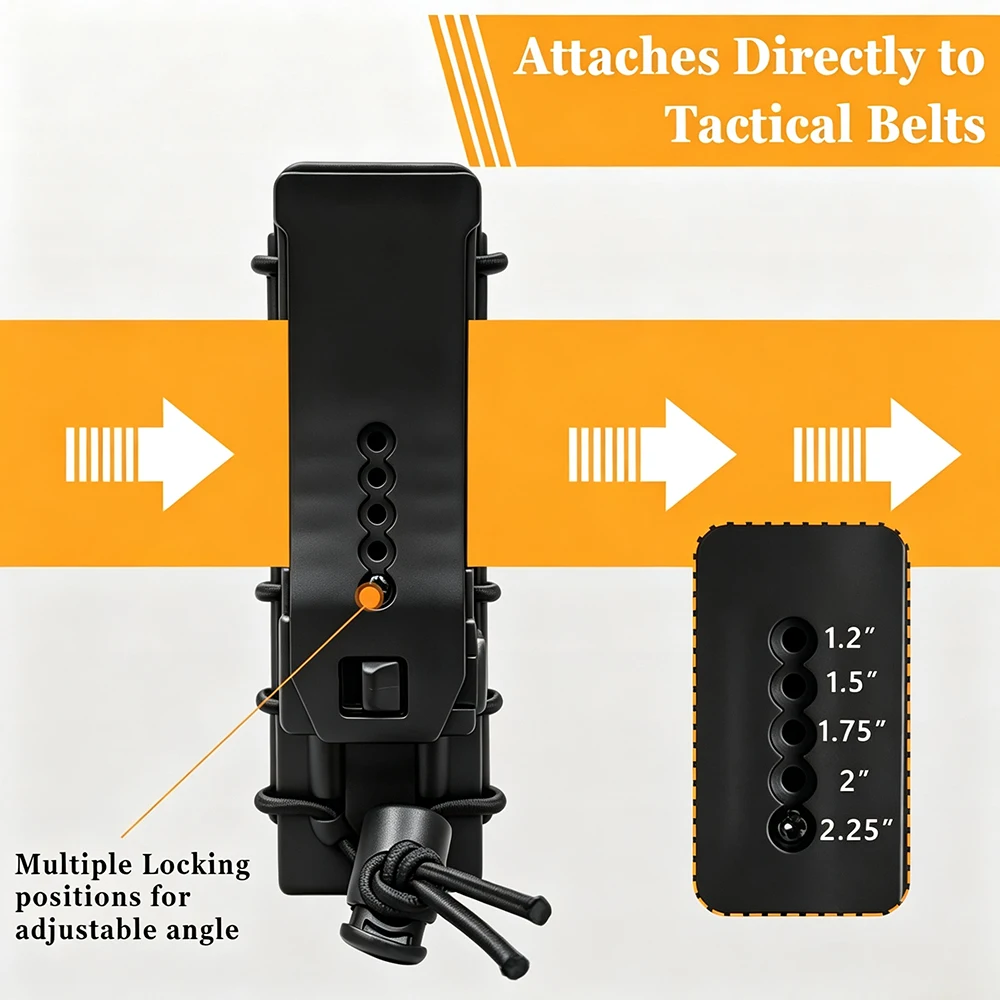 Porta porras 360° giratorio con clip MOLLE – Funda universal para bastón y spray