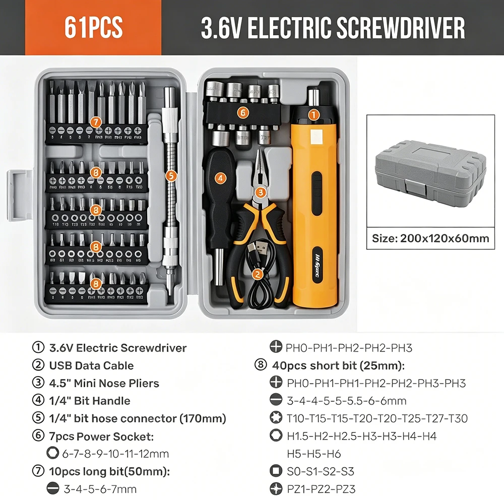 Kit destornilladores eléctricos multifunción para mantenimiento armas - imagen 2