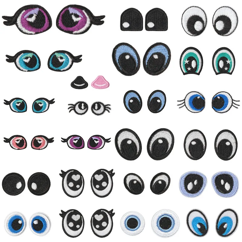 Ojos circulares bordados para apliques