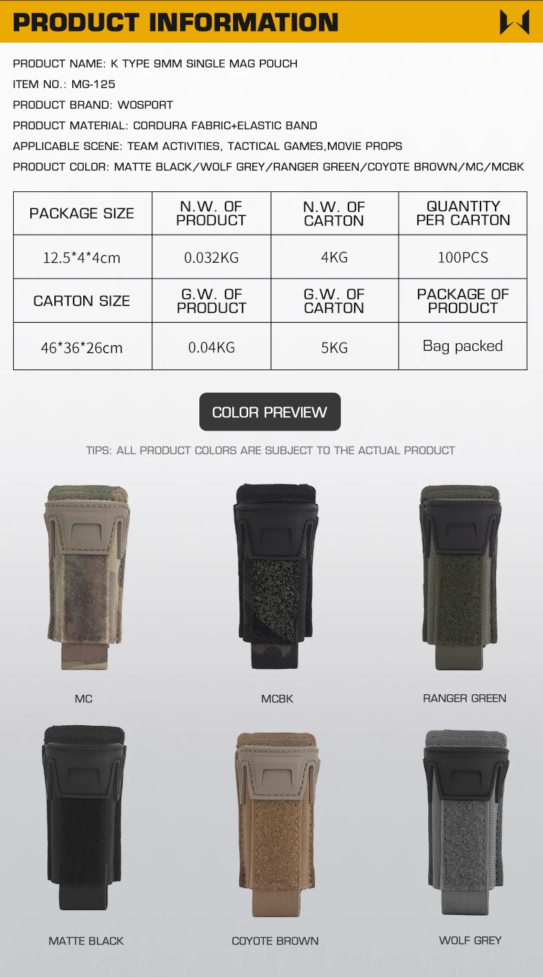 Bolsa compacta para cargador individual 9MM