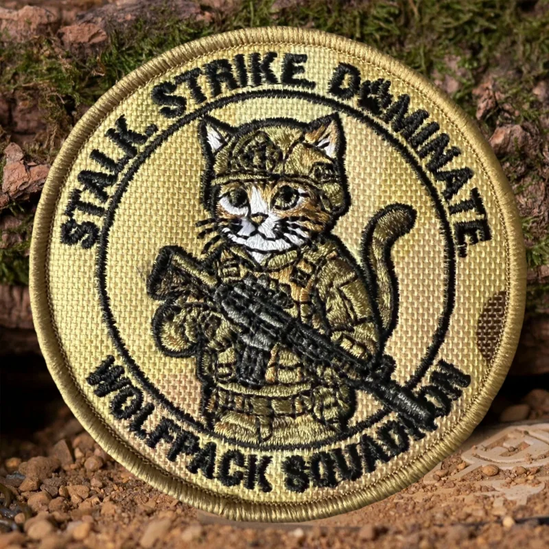 Cat Operator Parche táctico bordado con velcro para chaleco - imagen 3