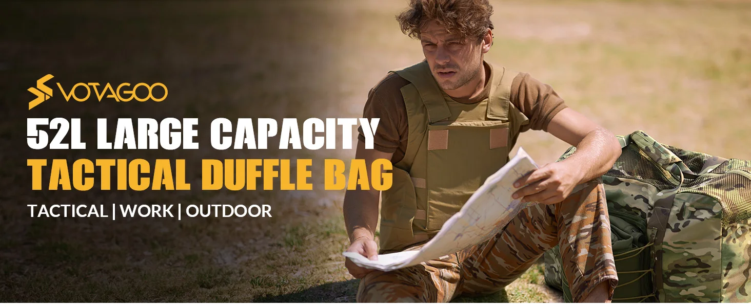 Bolsa táctica VOTAGOO 52L en uso