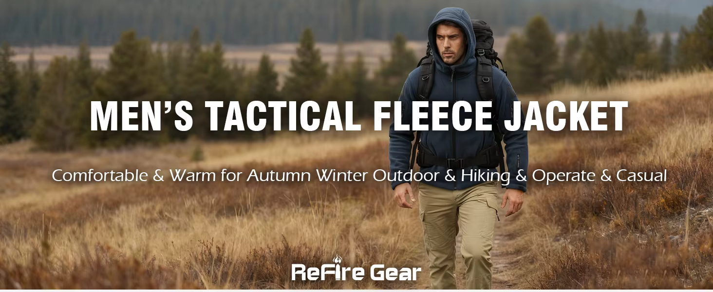 Chaqueta táctica de forro polar con capucha y cremallera completa