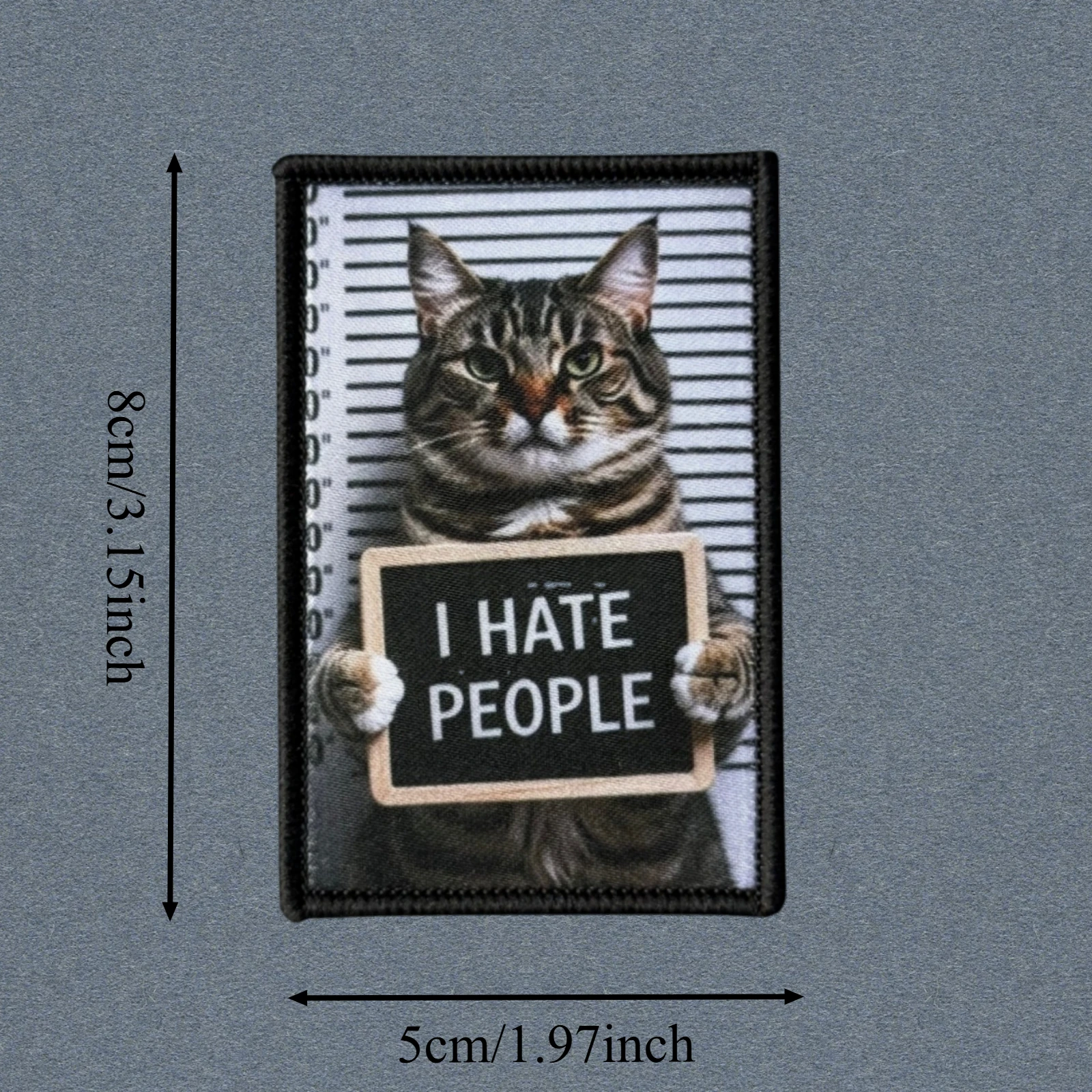 Parche de morale I HATE PEOPLE con gancho y bucle