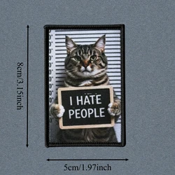 Parche de morale I HATE PEOPLE con gancho y bucle
