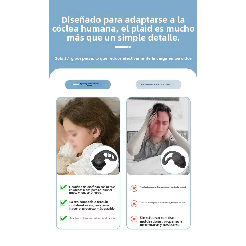 Tapones de oídos intrauditivos con reducción acústica para dormir - imagen 4