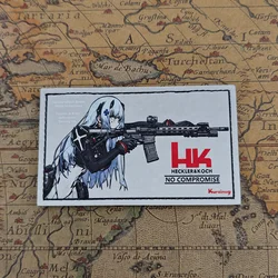 Parche táctico HK416 Girls Frontline con grabado UV en cuero PU