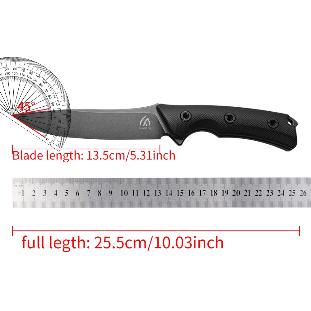 Cuchillo fijo táctico de acero para exteriores y supervivencia - imagen 5