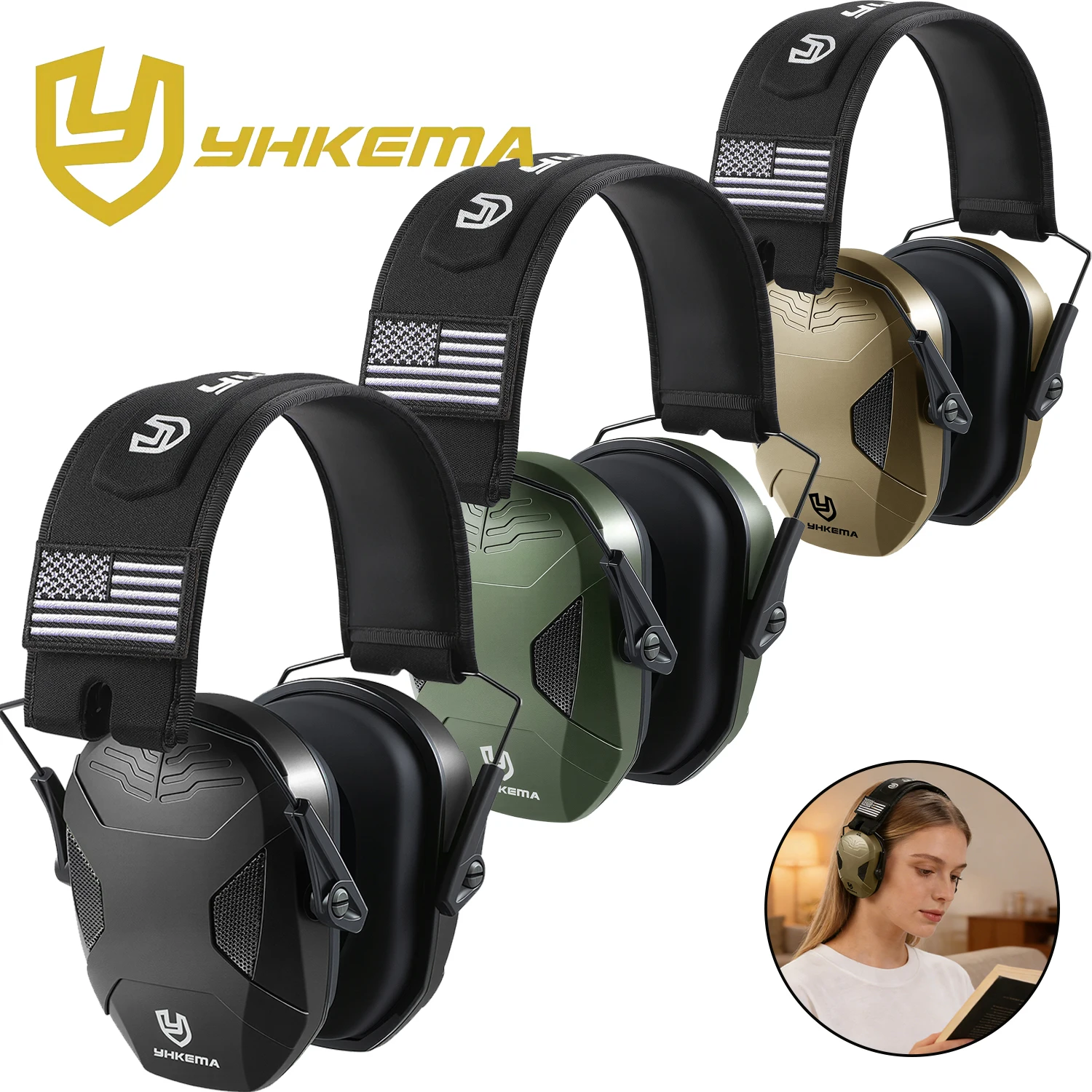 Orejeras de tiro YHKEMA P40 compactas – Protección auditiva pasiva