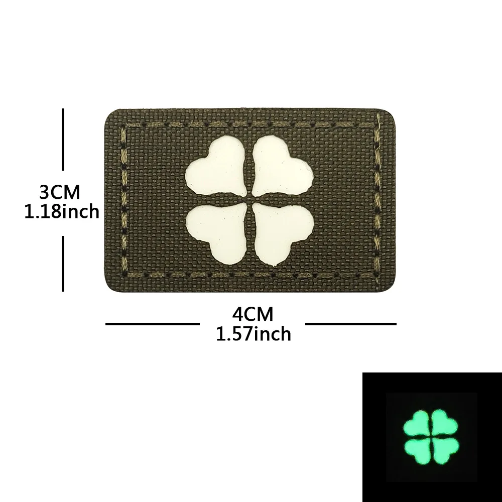 Parche táctico luminiscente de trébol para mochila MOLLE - imagen 4
