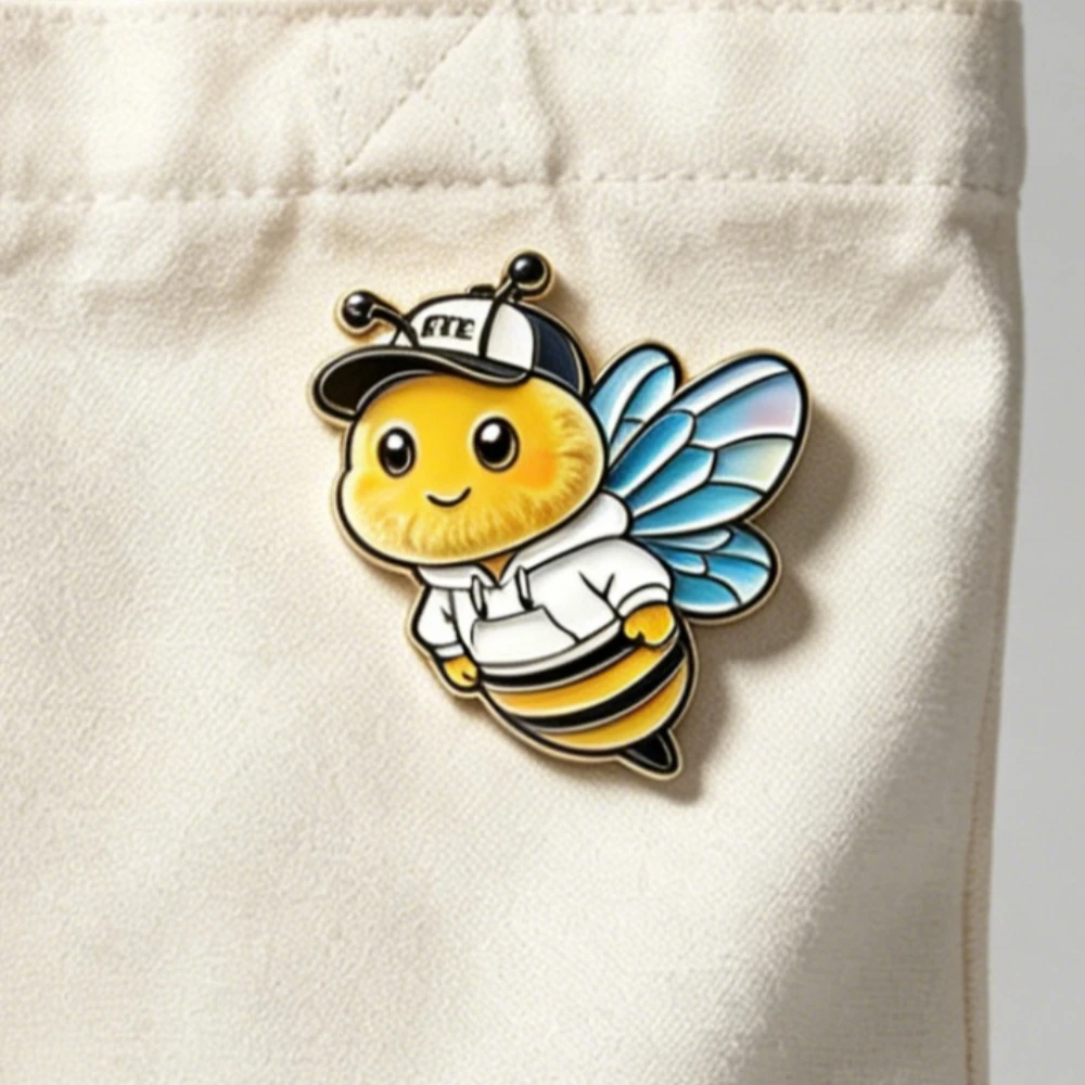 Insignias esmaltadas abeja kawaii para bolsos y ropa táctica - imagen 4