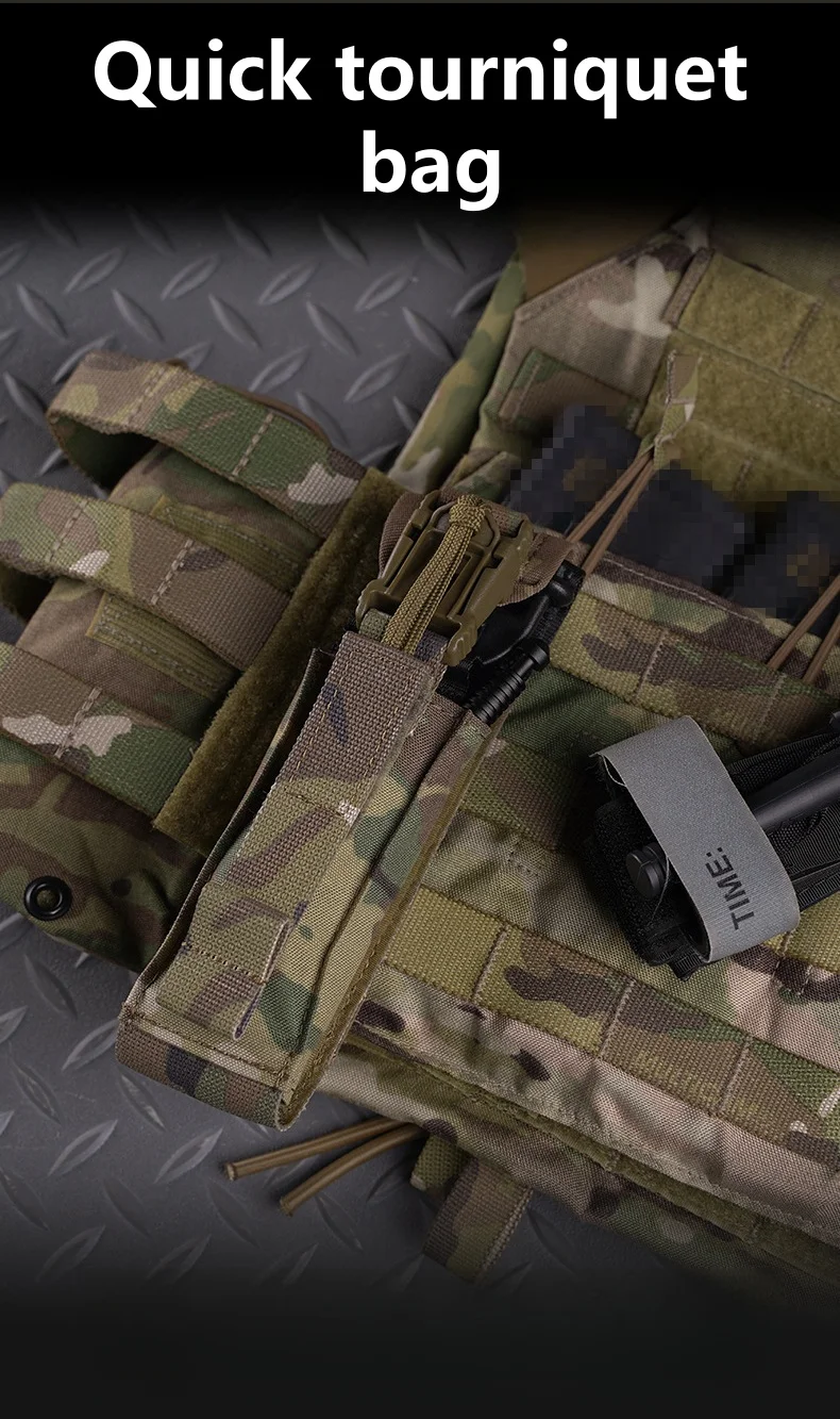 Bolsa IFAK táctica vista frontal con sistema MOLLE