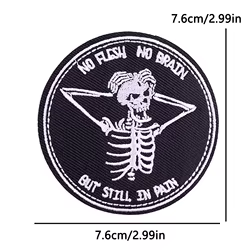 Parche termoadhesivo punk esqueletos y corazón roto para ropa