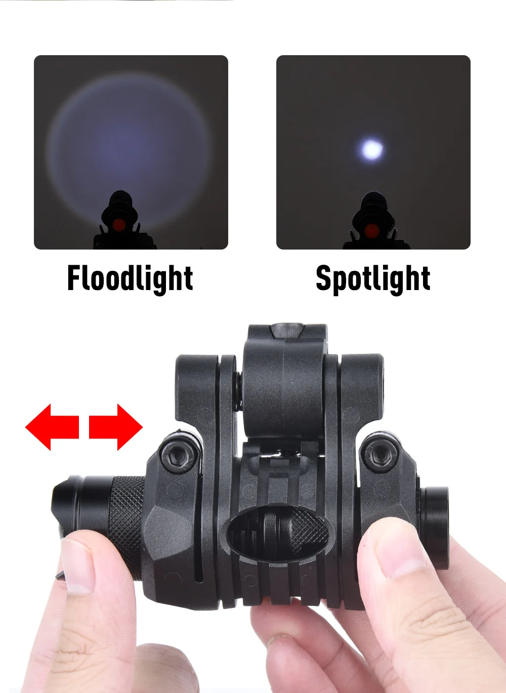 Dispositivo de iluminación negro en casco