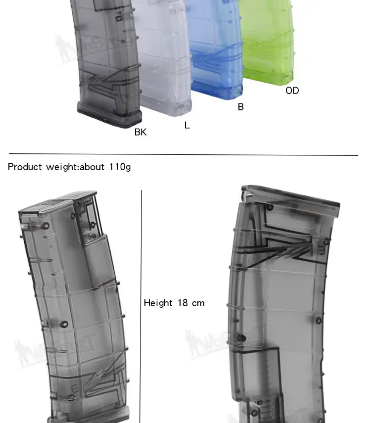 Detalle del cargador ABS de paintball