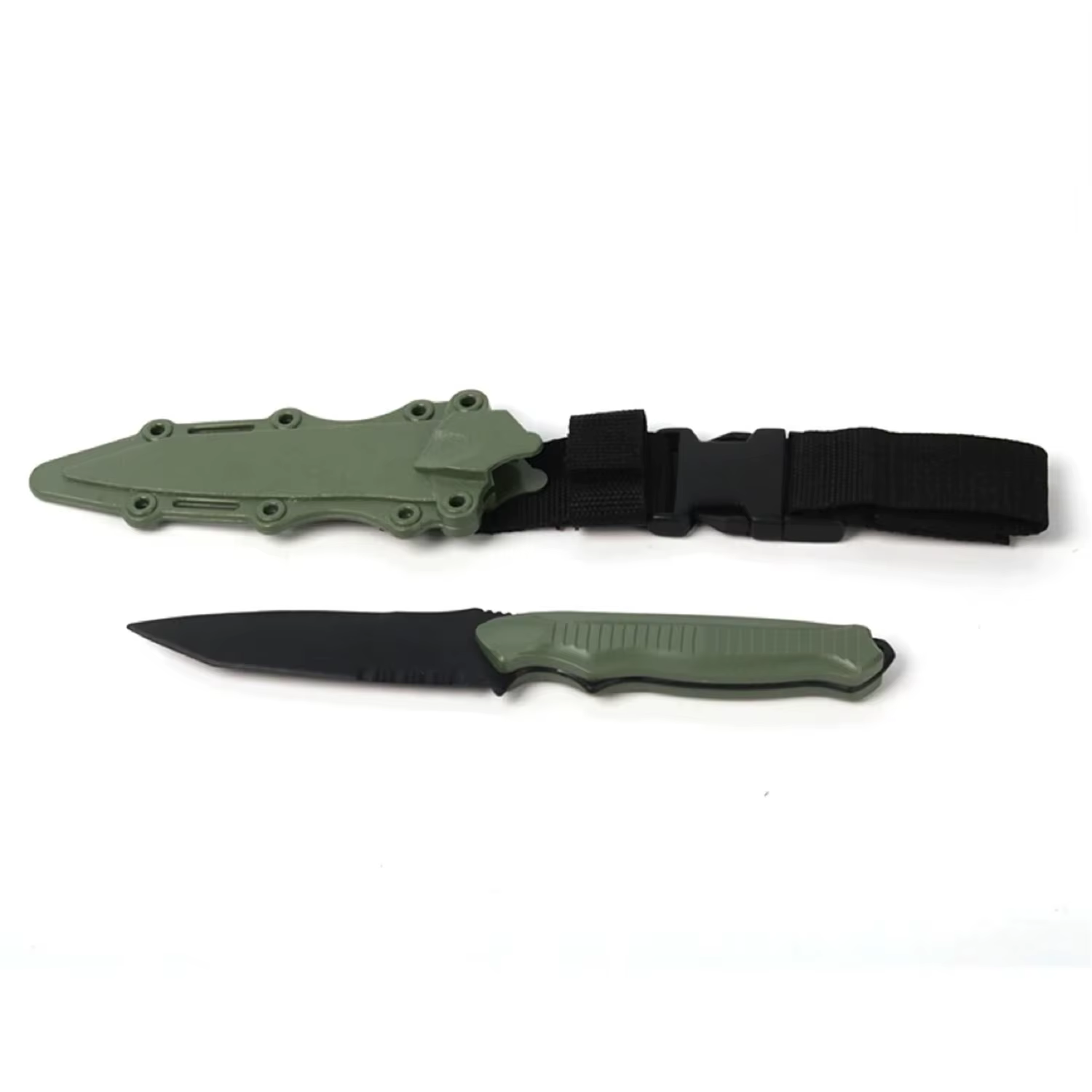 Detalle del mango del cuchillo táctico