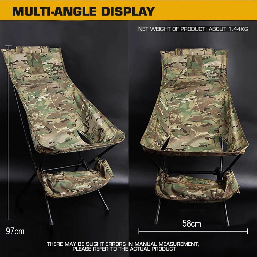 Silla plegable táctica con respaldo de aleación ligera para camping - imagen 3