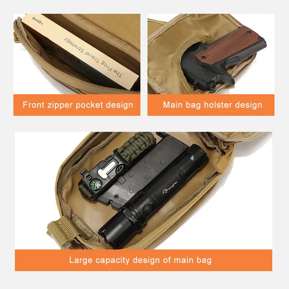 Riñonera táctica Oxford 800D con bolsillo oculto para pistola - imagen 3