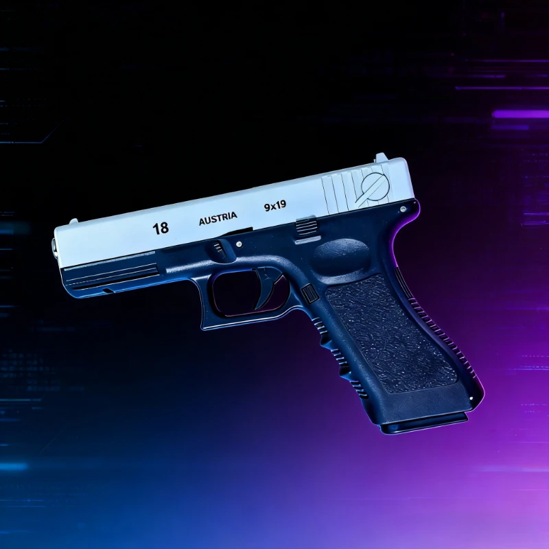Pistola de juguete blanca y negra con expulsión de cartuchos vacíos - imagen 5