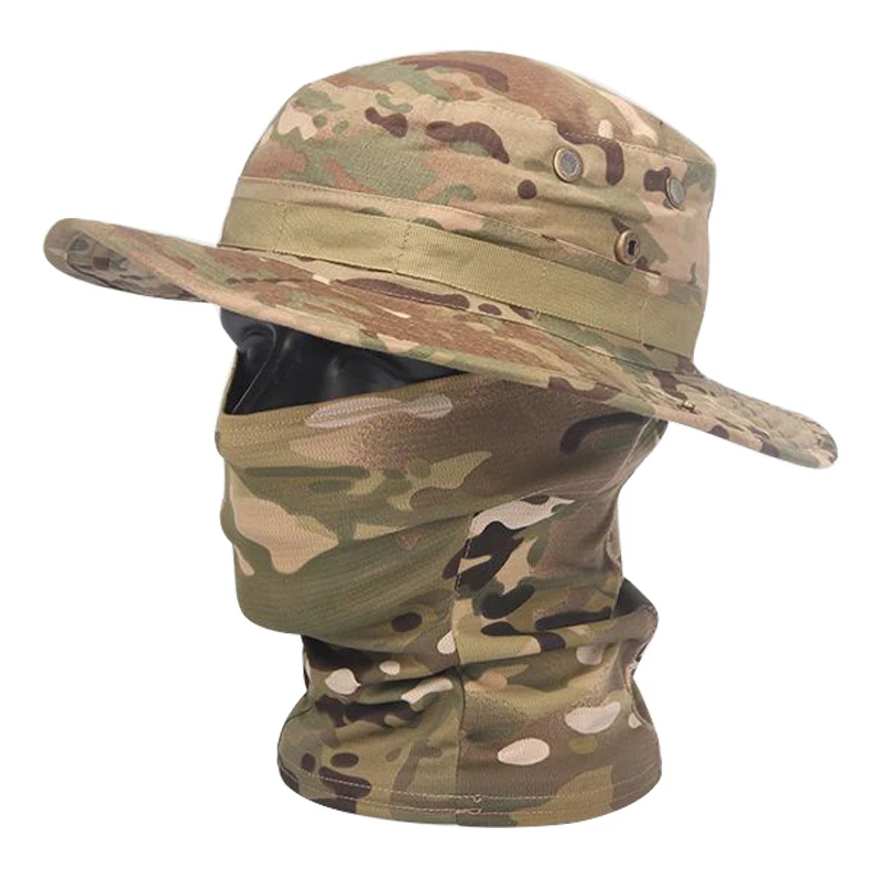 Gorra boonie táctica camuflaje con ala ancha y transpirable