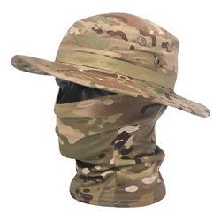 Gorra boonie táctica camuflaje con ala ancha y transpirable