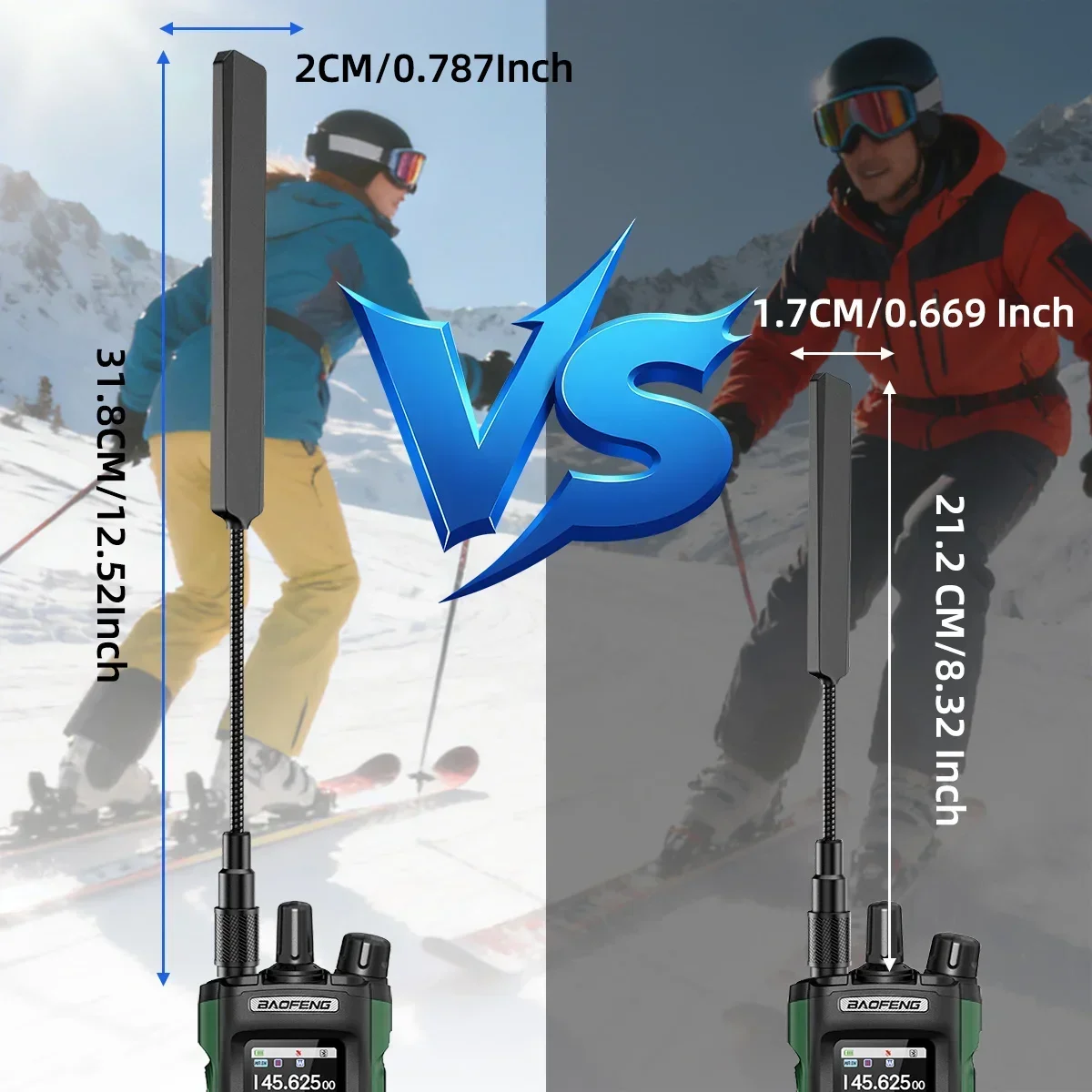ABBREE AR-188 V2: antena táctica plegable VHF/UHF SMA hembra - imagen 5