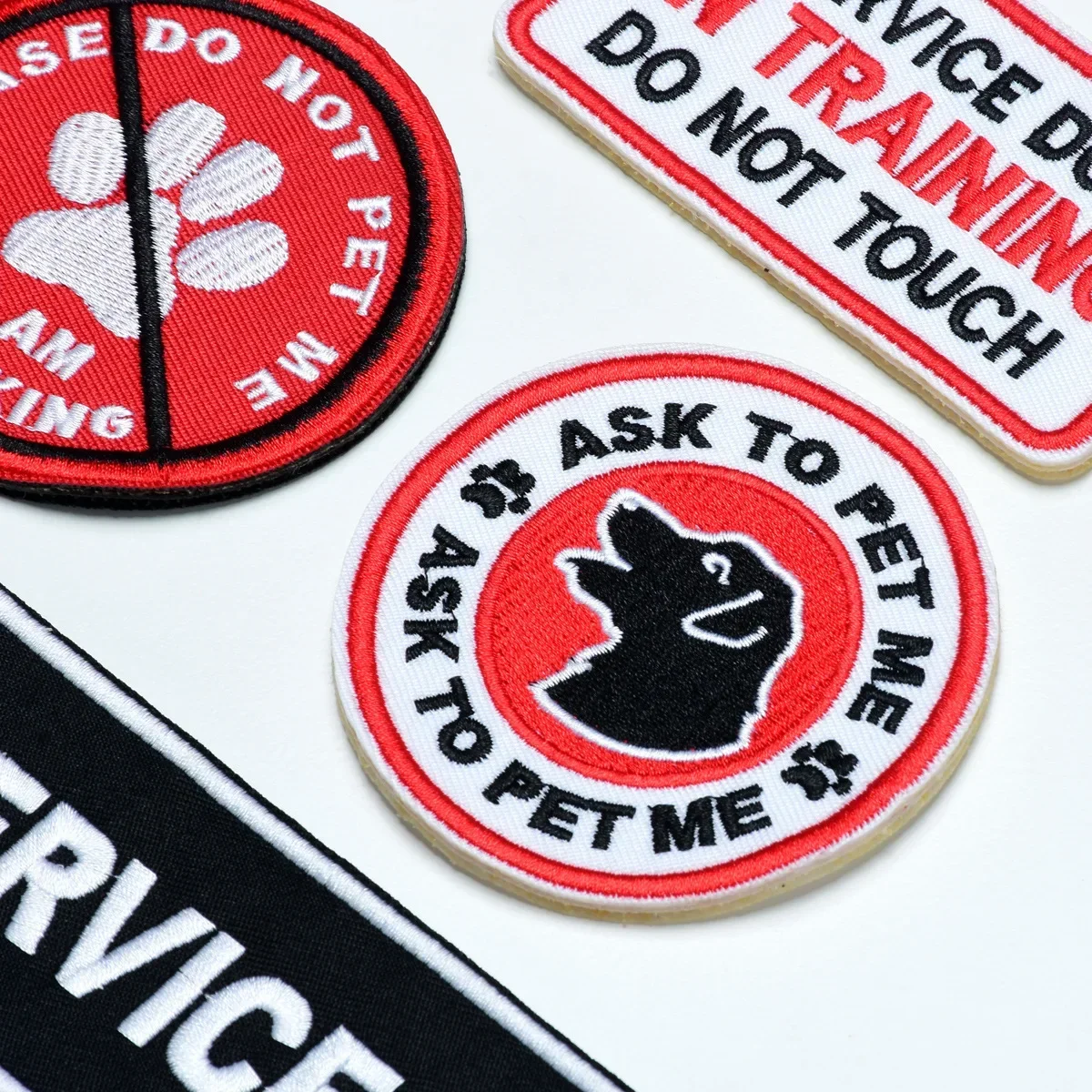 Emblema bordado circular perros de servicio para chaleco táctico - imagen 3