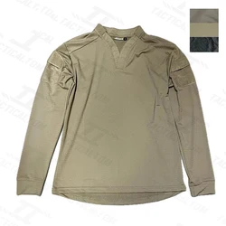VS Camiseta táctica manga larga secado rápido cuello V para alpinismo