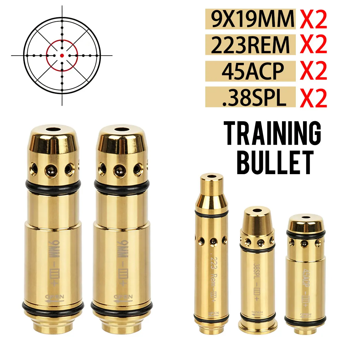 Cartucho láser de entrenamiento para tiro en seco, varios calibres