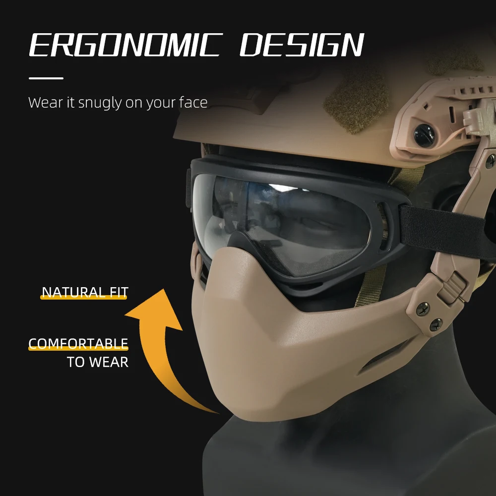 BOOIU Mascarilla Táctica Plegable Viento y Polvo – Paintball Airsoft - imagen 5