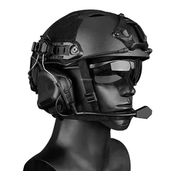 Auriculares tácticos comunicación Airsoft con adaptador riel para casco