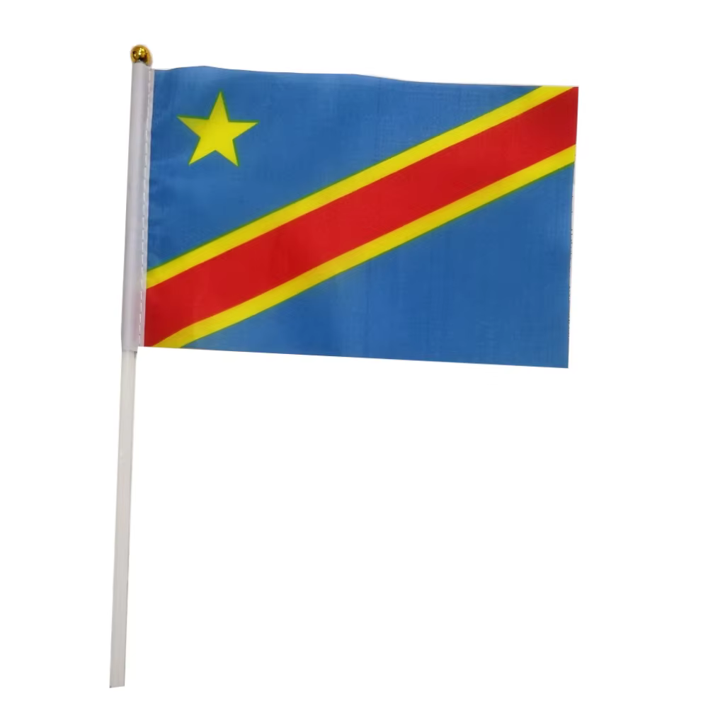 Bandera de la República Democrática del Congo ondulada ondeante a mano - imagen 2