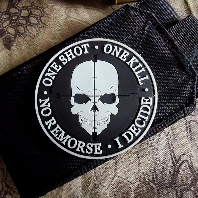 Parche Velcro táctico con calavera - insignia moral para mochila