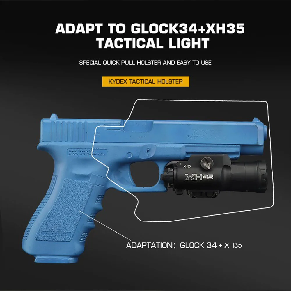 Funda táctica Kydex para Glock 34 con linterna de liberación rápida - imagen 2