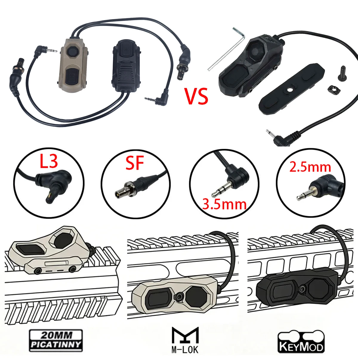 UNITY AXON interruptor táctico Picatinny/Keymod remoto y de presión - imagen 5