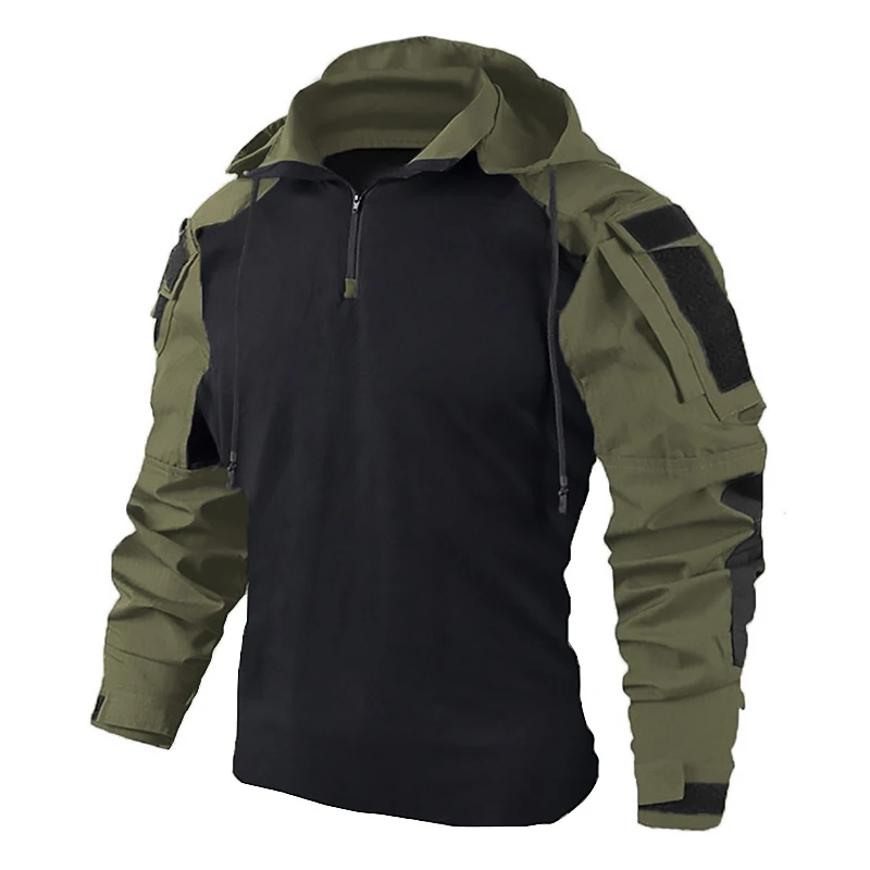 Camiseta táctica militar Multicam de secado rápido con capucha - imagen 5