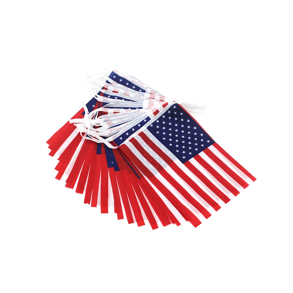 Banderines pequeños bandera americana con cuerda para eventos