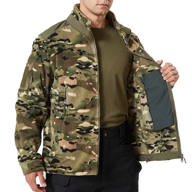 Chaqueta táctica forro polar camuflaje woodland hombre - imagen 2