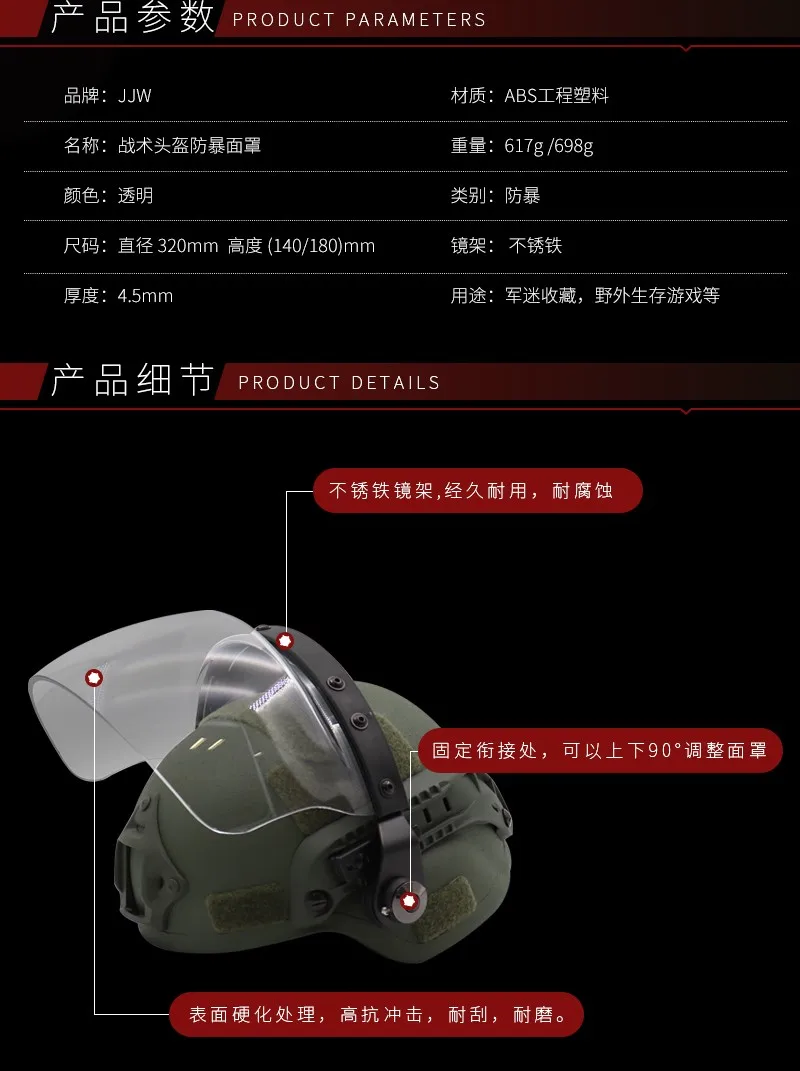 Máscara puesta sobre casco MICH rápido